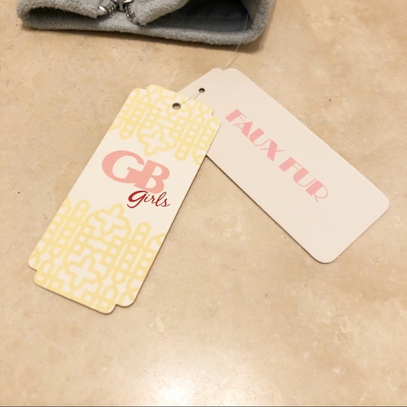 NWT GB Girls faux shearling moto/biker jacket - Picture 4 of 8